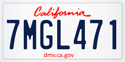 CA license plate 7MGL471