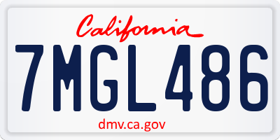CA license plate 7MGL486