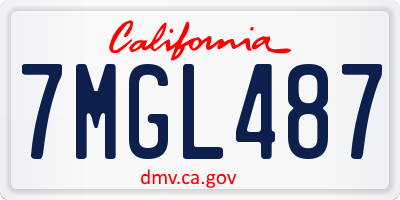 CA license plate 7MGL487