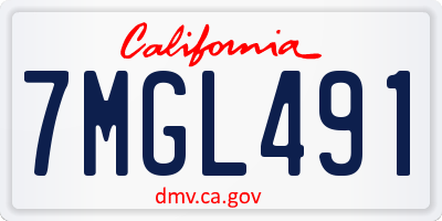 CA license plate 7MGL491
