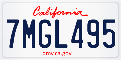 CA license plate 7MGL495