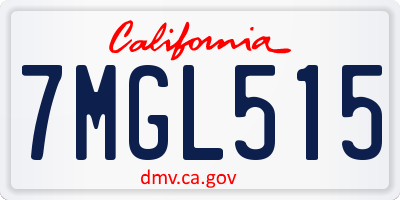 CA license plate 7MGL515