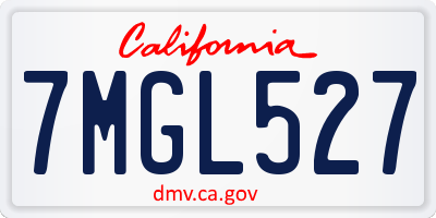CA license plate 7MGL527