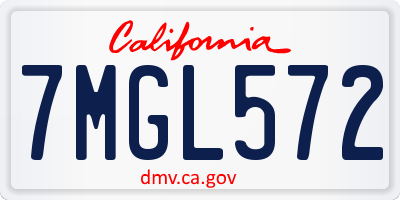 CA license plate 7MGL572