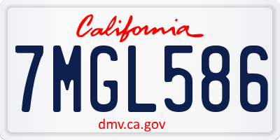 CA license plate 7MGL586