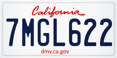 CA license plate 7MGL622