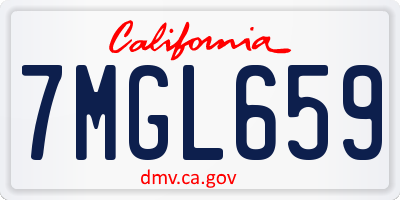 CA license plate 7MGL659