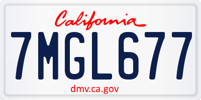 CA license plate 7MGL677