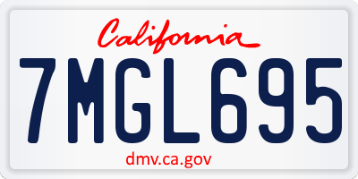 CA license plate 7MGL695