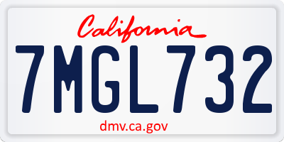 CA license plate 7MGL732