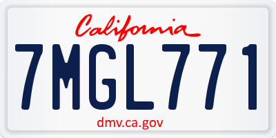 CA license plate 7MGL771