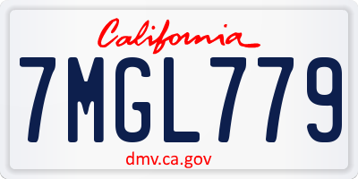 CA license plate 7MGL779
