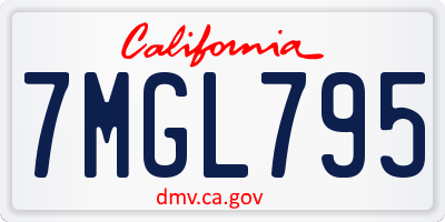 CA license plate 7MGL795