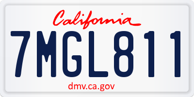CA license plate 7MGL811