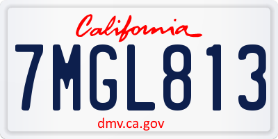 CA license plate 7MGL813