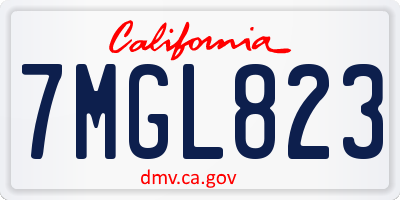 CA license plate 7MGL823