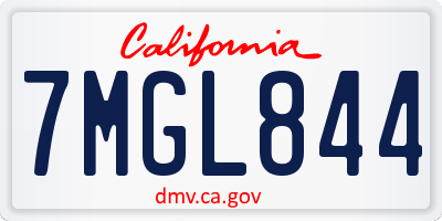 CA license plate 7MGL844
