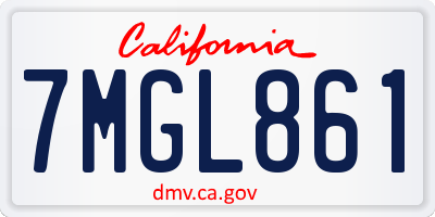 CA license plate 7MGL861