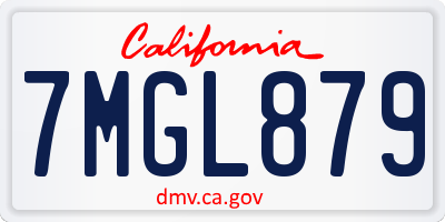 CA license plate 7MGL879