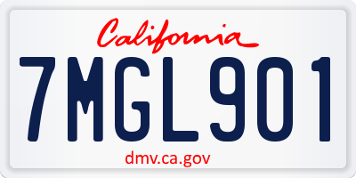 CA license plate 7MGL901