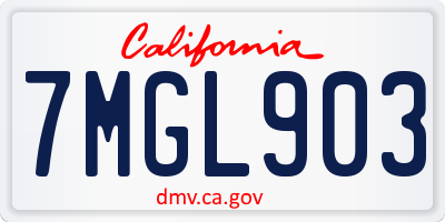 CA license plate 7MGL903