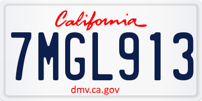 CA license plate 7MGL913