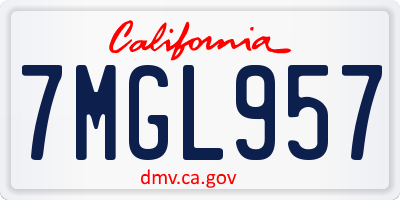 CA license plate 7MGL957