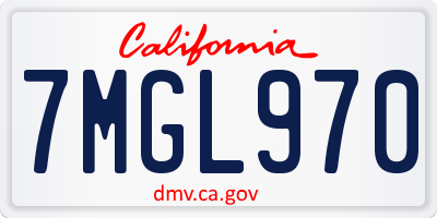 CA license plate 7MGL970