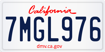 CA license plate 7MGL976