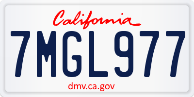 CA license plate 7MGL977