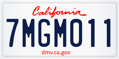 CA license plate 7MGM011