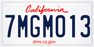 CA license plate 7MGM013