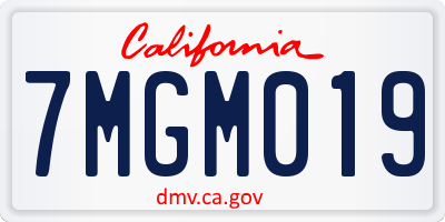 CA license plate 7MGM019