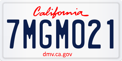 CA license plate 7MGM021