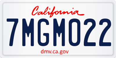 CA license plate 7MGM022
