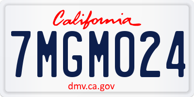 CA license plate 7MGM024