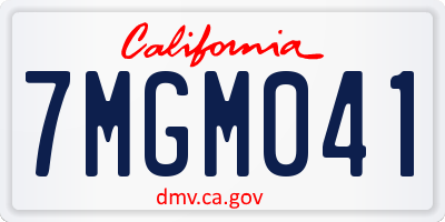 CA license plate 7MGM041