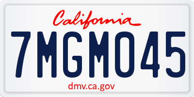 CA license plate 7MGM045