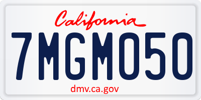 CA license plate 7MGM050