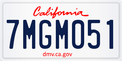 CA license plate 7MGM051