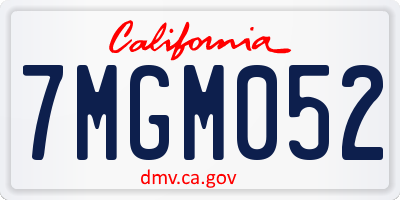CA license plate 7MGM052