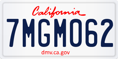 CA license plate 7MGM062