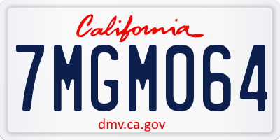 CA license plate 7MGM064