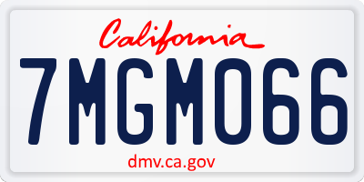 CA license plate 7MGM066