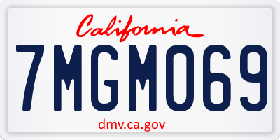 CA license plate 7MGM069