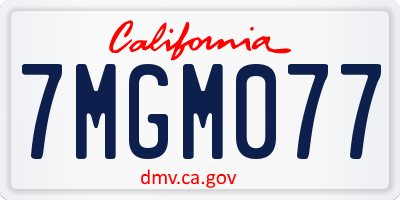 CA license plate 7MGM077