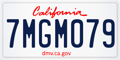 CA license plate 7MGM079