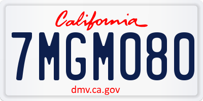 CA license plate 7MGM080