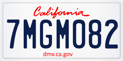 CA license plate 7MGM082