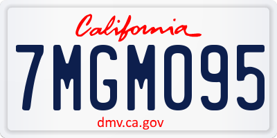 CA license plate 7MGM095